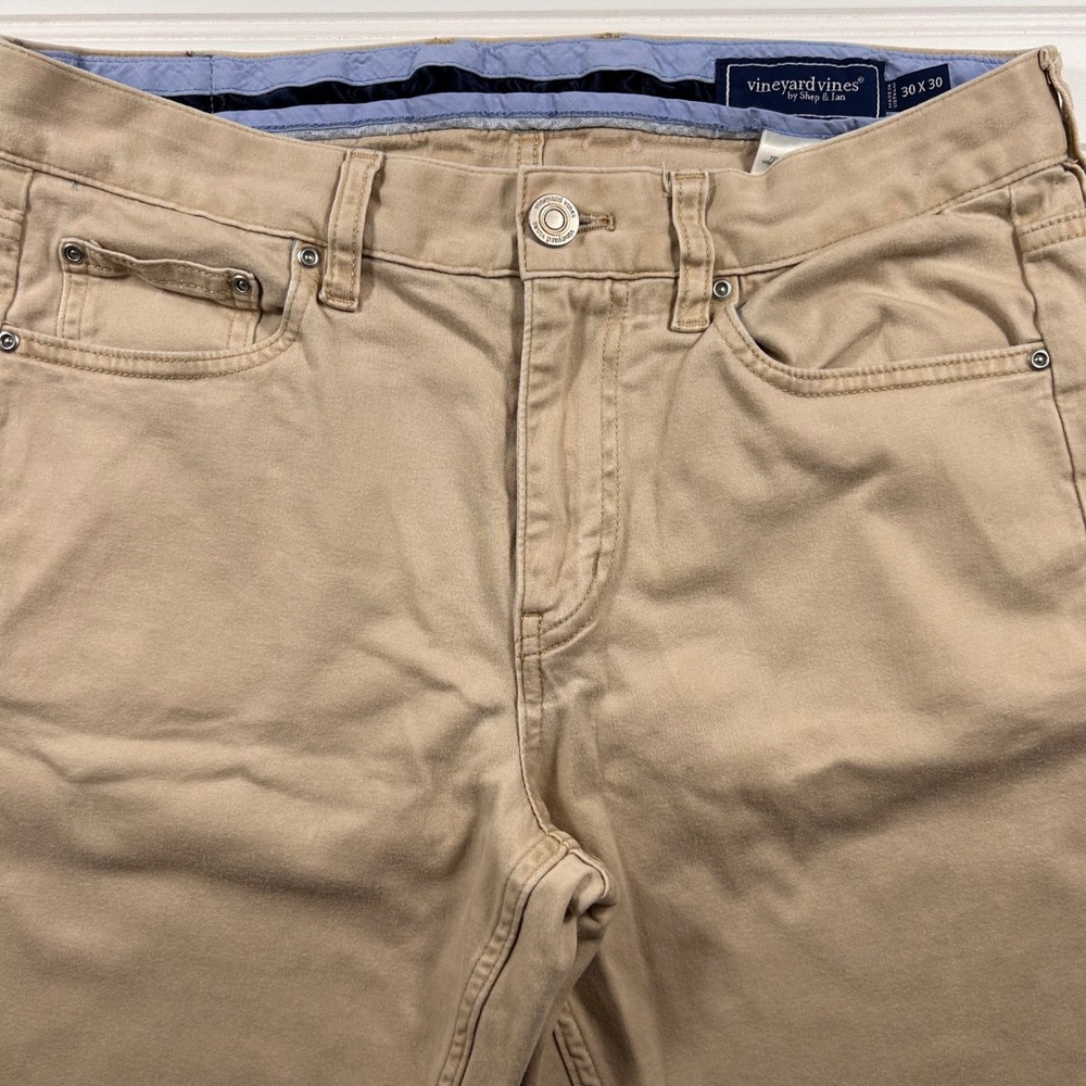 Vineyard Vines 5-Pocket Pants Mens 30x30 (FIT 30x28) Tan Khaki Chino Stretch